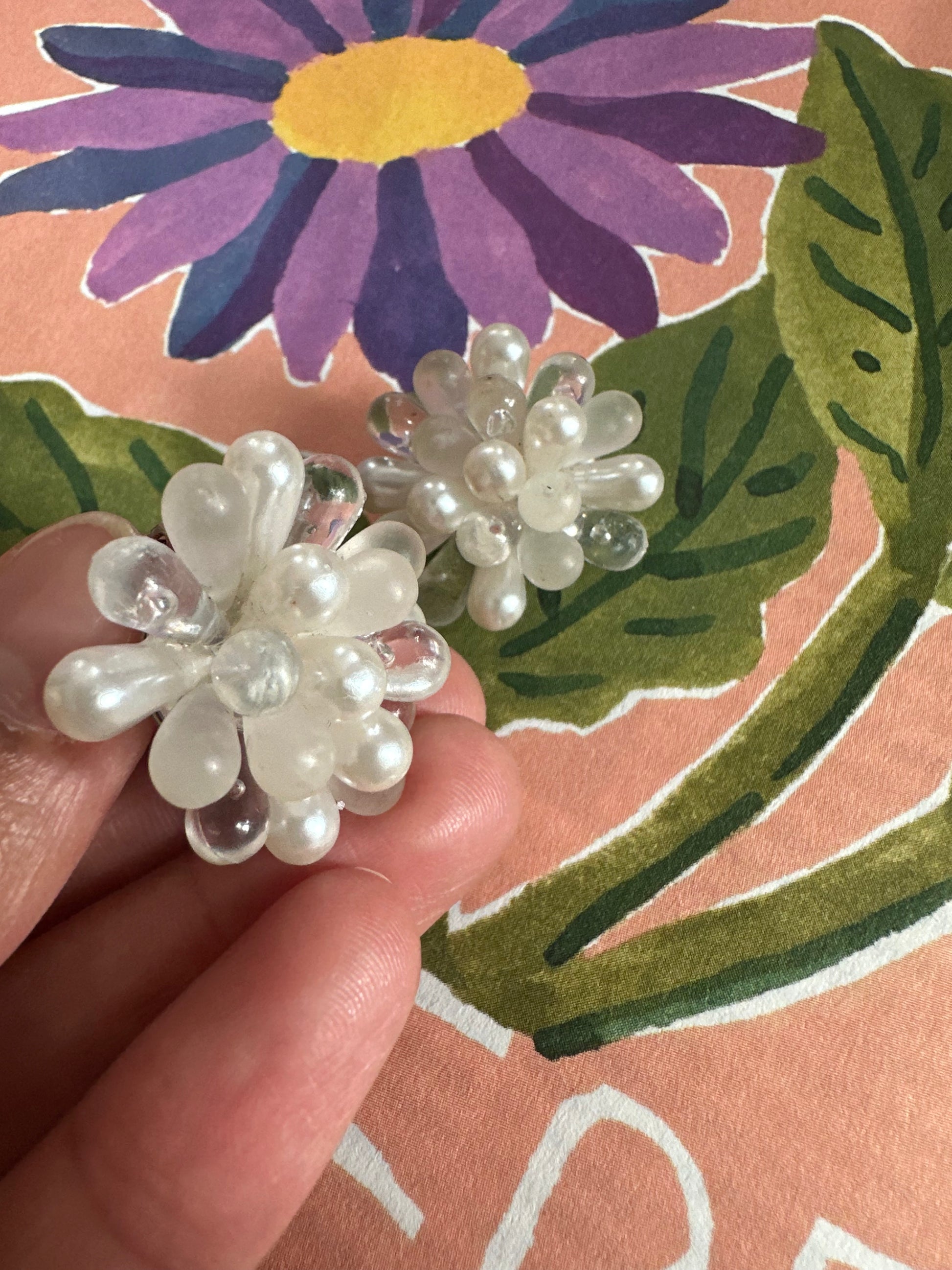 vintage clip-oorbellen met faux parel