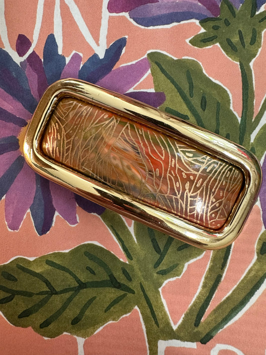 vintage haarspeld goud met oranje