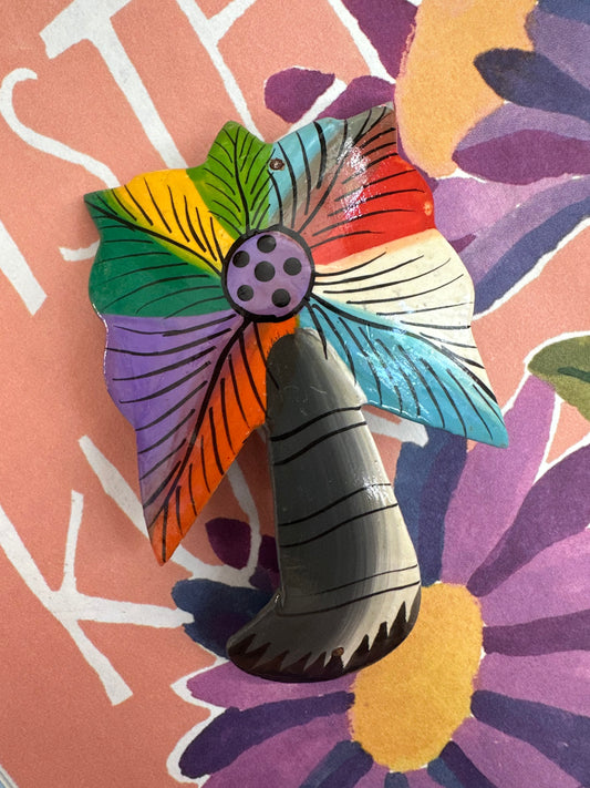 vintage houten haarspeld palmboom