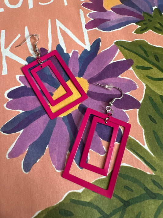 vintage oorbellen uit jaren negentig roze