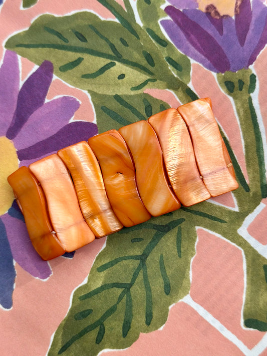 vintage schelpen armband in oranje
